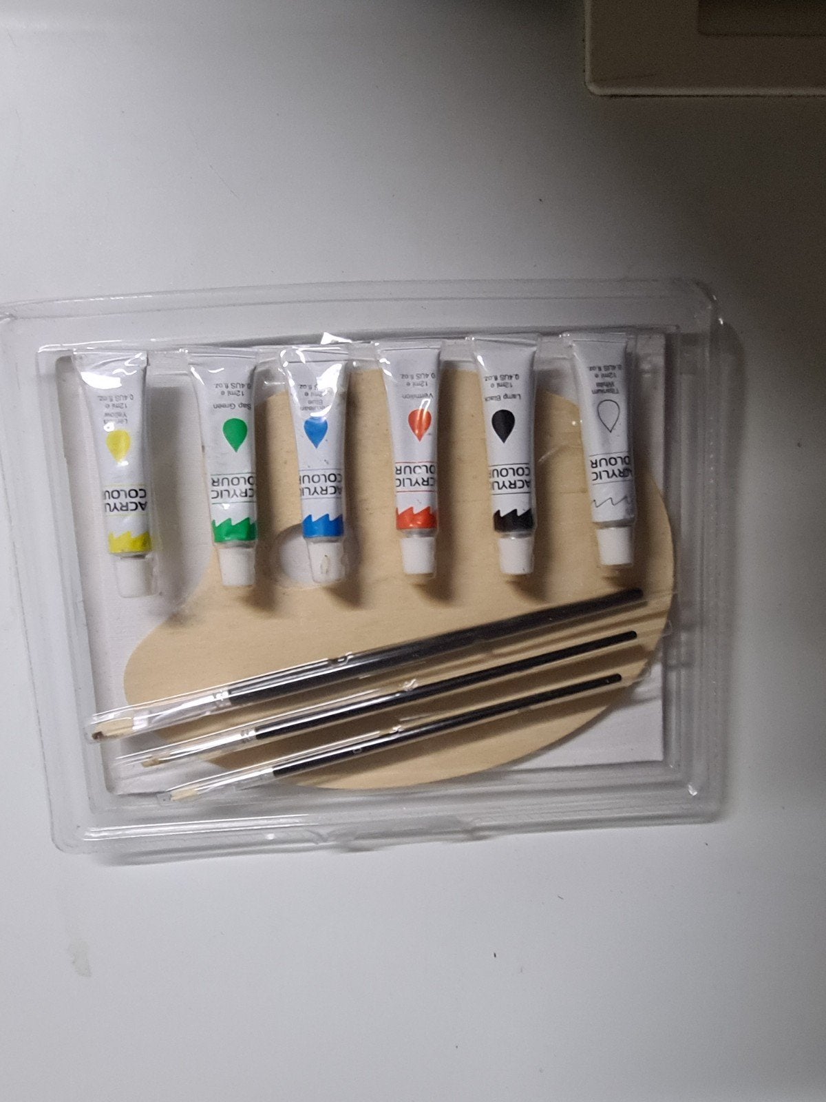 Acrylverf set met penselen en palet, Ophalen of Verzenden, Nieuw, Acrylverf