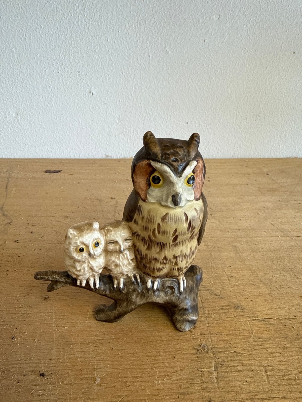 Vintage Goebel Uil met Uilskuikens Beeldje - West-Duitsland, Ophalen of Verzenden