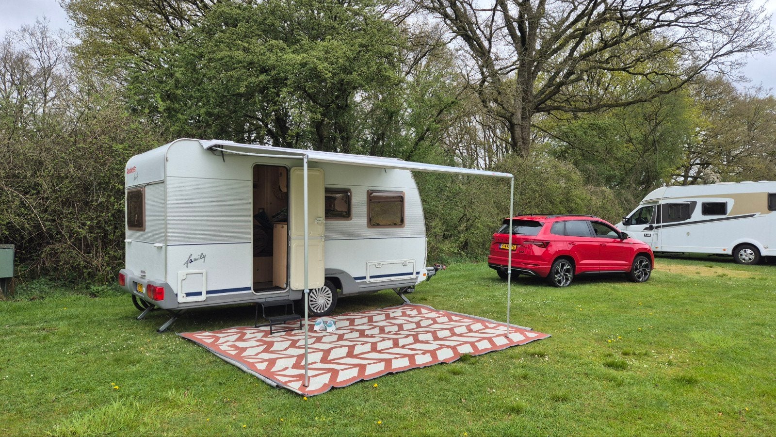 Fiamma Caravanstore XL 310 Royal Blue + Side W Pro zijwand, Ophalen, Zo goed als nieuw
