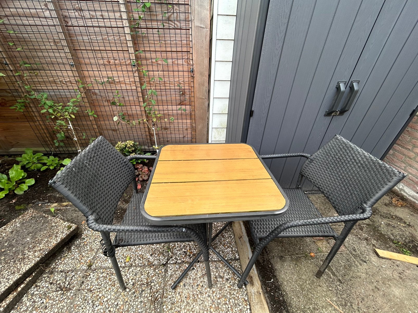 Bistroset, Tuin en Terras, Ophalen, Gebruikt, 2 zitplaatsen, Tuinset