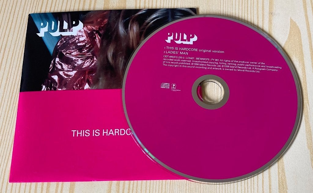 CD Single Pulp - This Is Hardcore (card, 2 Tracks), Ophalen, Zo goed als nieuw, Rock en Metal