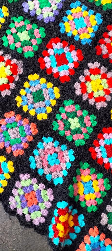Retro vintage lapjesdeken, Verzamelen, Retro, Ophalen of Verzenden, Huis en Inrichting