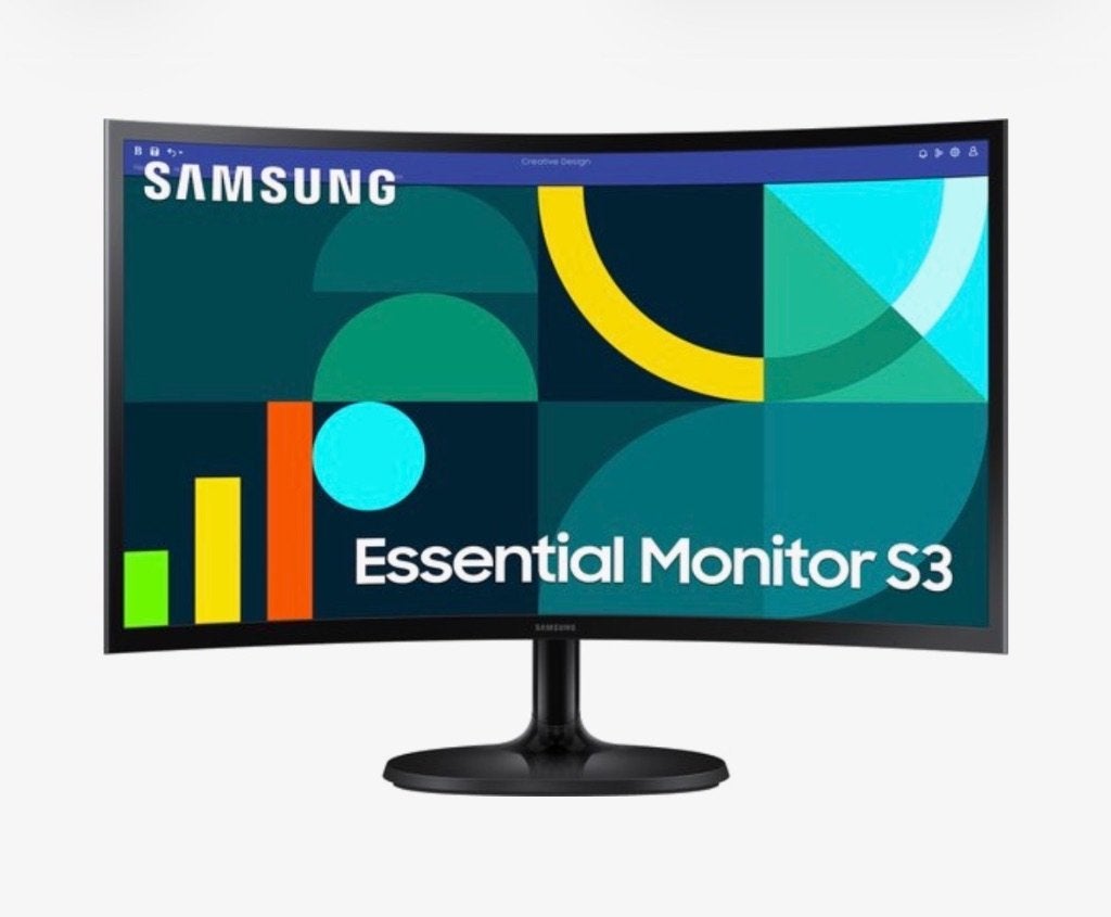 Samsung Essential Monitor S3 met barst, Ophalen, HDMI, Curved, Samsung