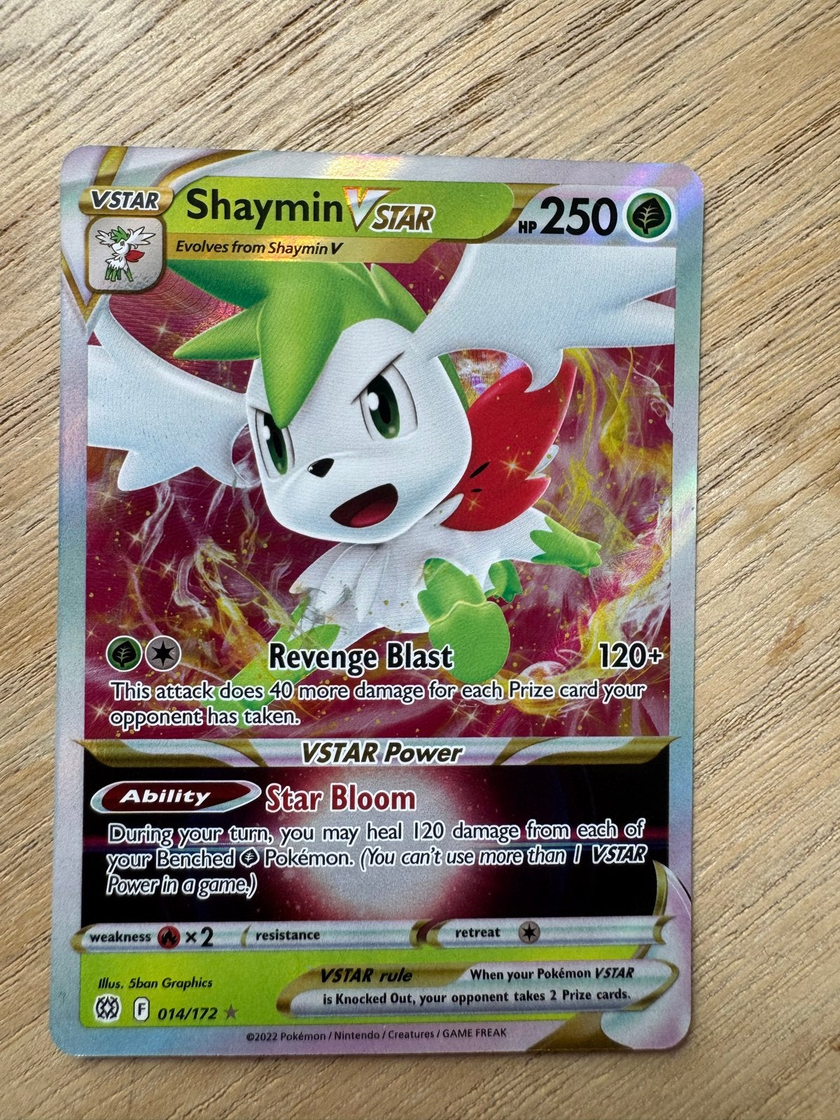 Shaymin VSTAR Pokémon kaart - Zo goed als nieuw, Ophalen of Verzenden, Zo goed als nieuw, Losse kaart, Foil