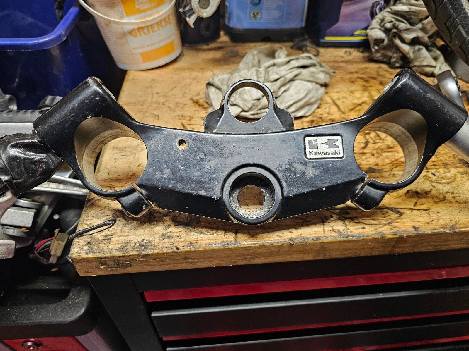 Kawasaki zx12r kroonplaat met clipons, Ophalen of Verzenden