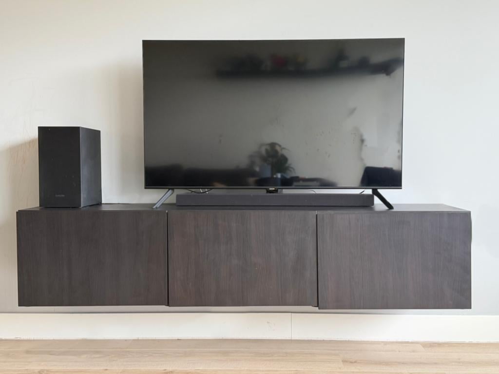 Tv meubel zwartbruin, Ophalen, Gebruikt, 150 tot 200 cm, Minder dan 100 cm