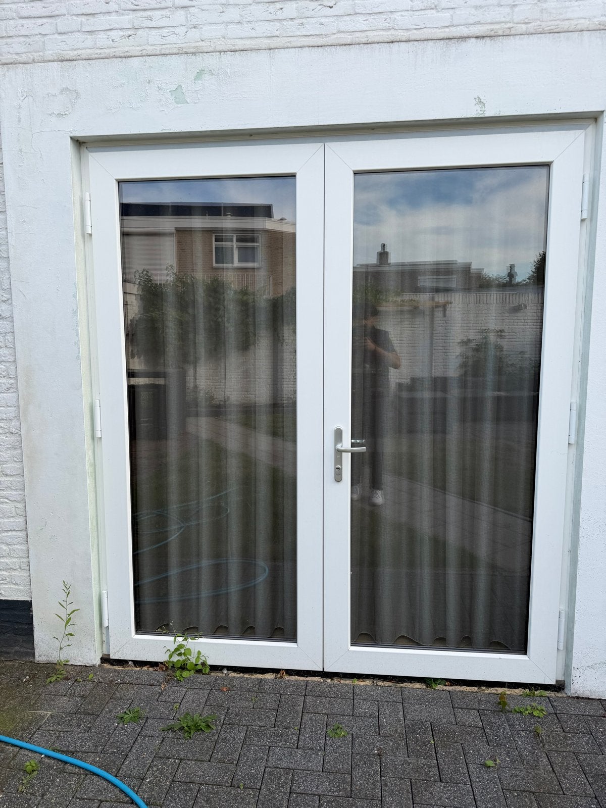 Glazen tuindeuren 2, Doe-het-zelf en Verbouw, Ophalen, Gebruikt, 120 cm of meer, 200 tot 215 cm