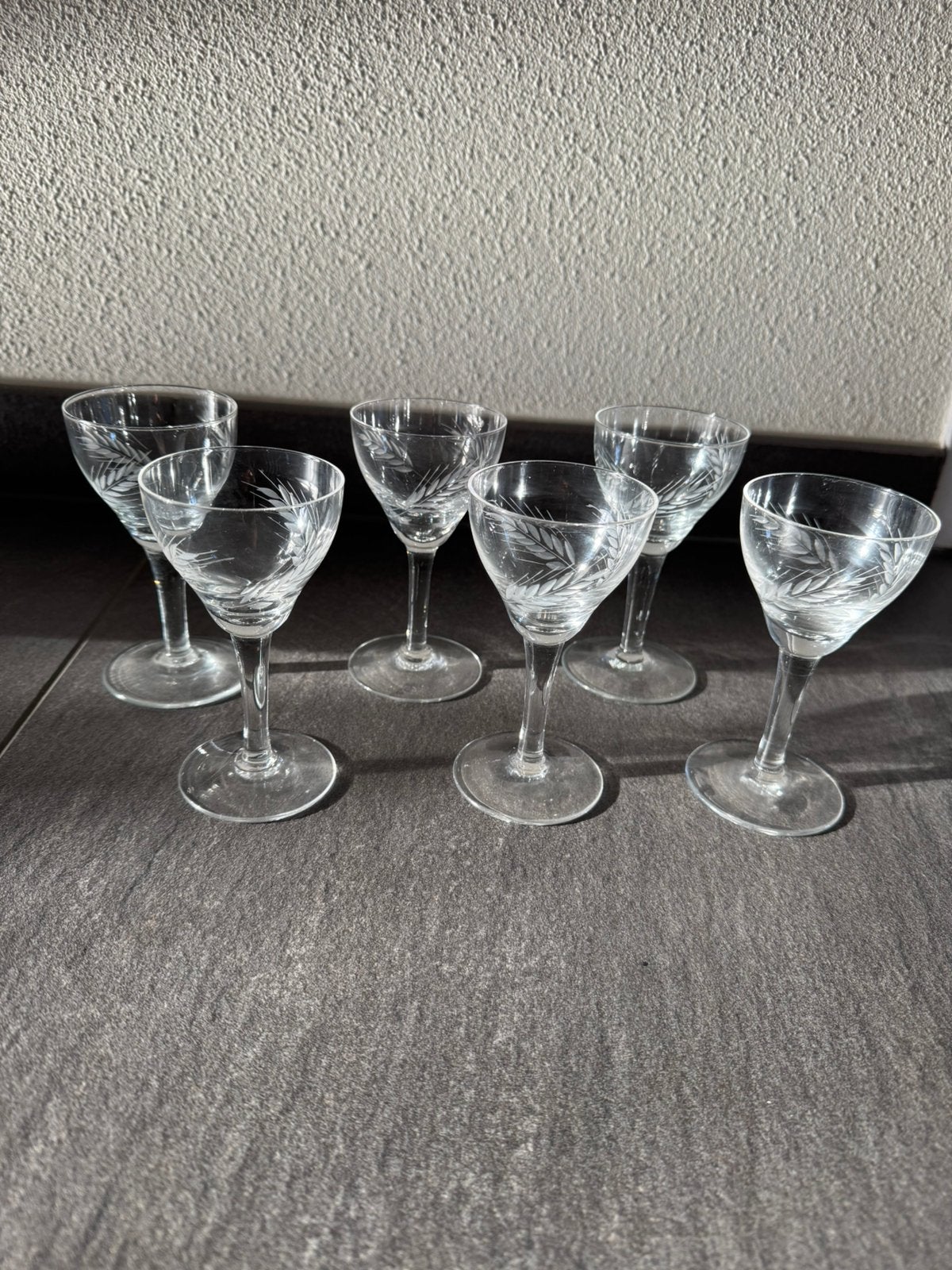 6 Korenaar Glazen 12 cm hoog, Ophalen of Verzenden, Zo goed als nieuw, Overige typen