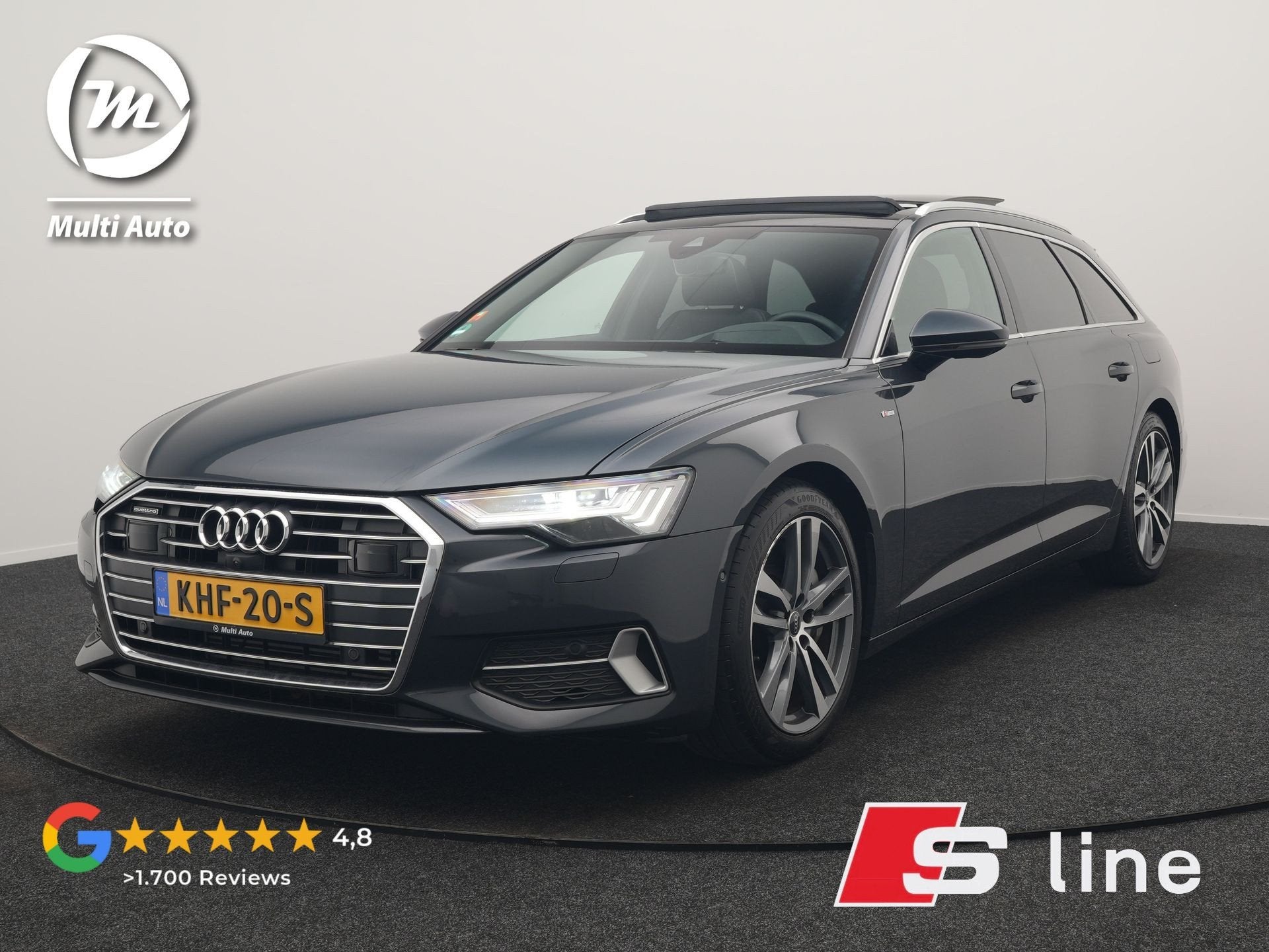 Audi A6 Avant 50 TFSI e quattro S Line PHEV 300pk | Trekhaak, Automaat, 77 km/l, Gebruikt, Zwart