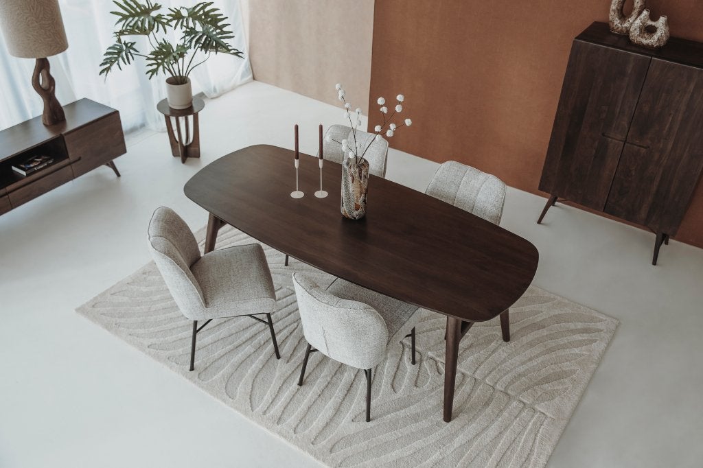 *ACTIE* Eetkamertafel Tafel Deens Ovaal Aura v.a. €599 5, Huis en Inrichting, Eetkamertafel tafel eettafel deens ovaal espresso naturel acacia