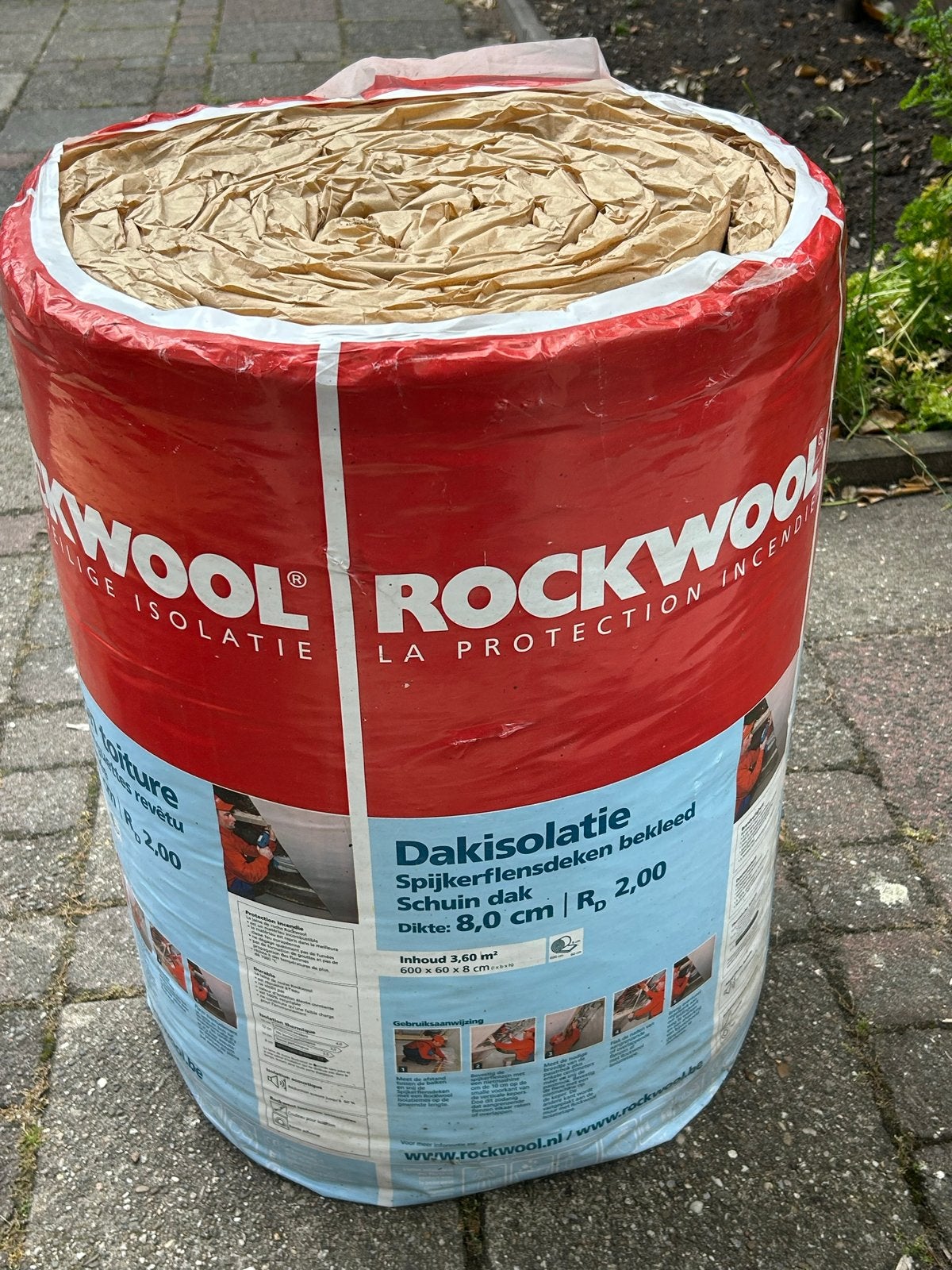 Rockwool Dakisolatie Spijkerflensdeken 8cm - 3.60 m², 4 tot 8 cm, Nieuw, Steenwol, Minder dan 5 m²