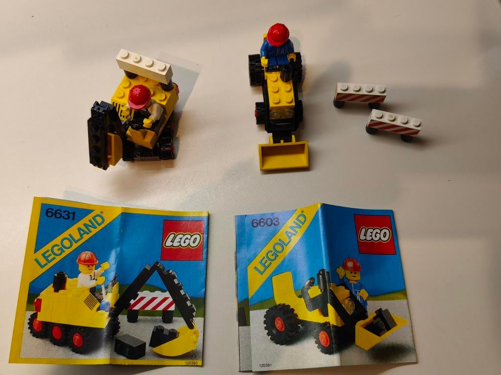 Lego Legoland 6631 Graafmachine & 6603 Lader met boekjes, Ophalen of Verzenden, Gebruikt, Complete set, Lego