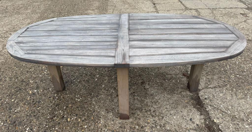 Teak tafel ovaal, Ophalen, Nieuw, 180 tot 250 cm, Overige typen