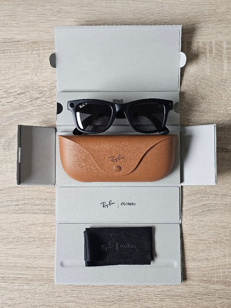 Ray-Ban Meta Wayfarer Polarized – zo goed als nieuw, Zonnebril, Zwart, Ophalen of Verzenden, Zo goed als nieuw