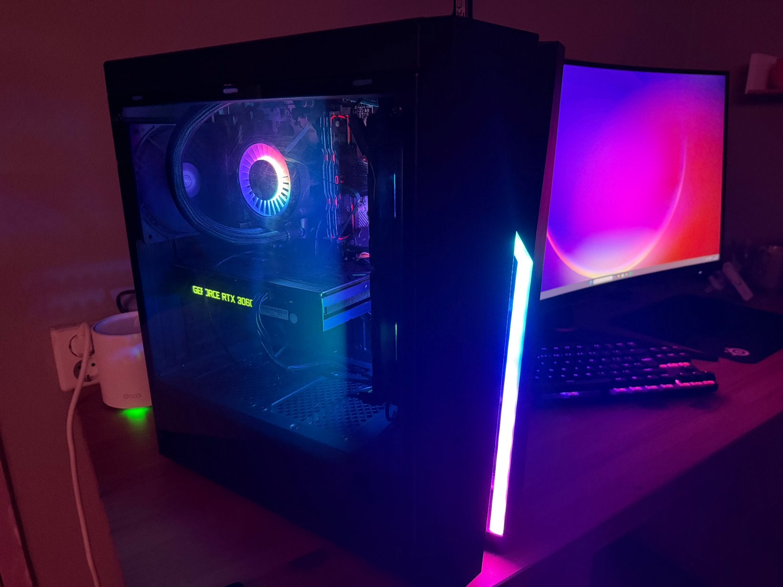 Gaming PC Ryzen 7 5800X RTX 3060(12gb) 32GB Ram(3200) RGB, Computers en Software, Desktop Pc's, Ophalen, Zo goed als nieuw, Gaming
