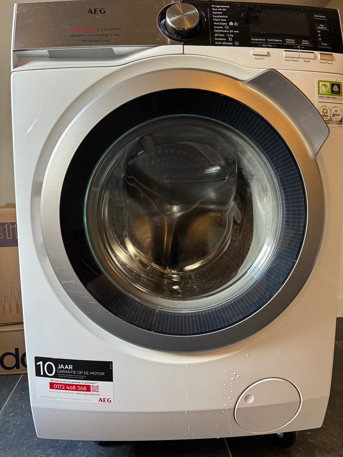 Aeg Lavamat 8000 serie 1-9kg in goede staat!, Ophalen, 1200 tot 1600 toeren, Handwasprogramma, 8 tot 10 kg