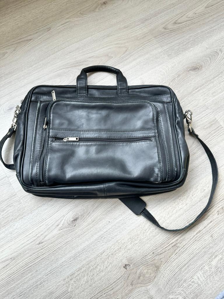 BODENSCHATZ Leren Laptoptas/Aktetas - Zwart, Kleding | Heren, Riemen en Ceinturen, Ophalen of Verzenden, Riem of Ceintuur, Gedragen