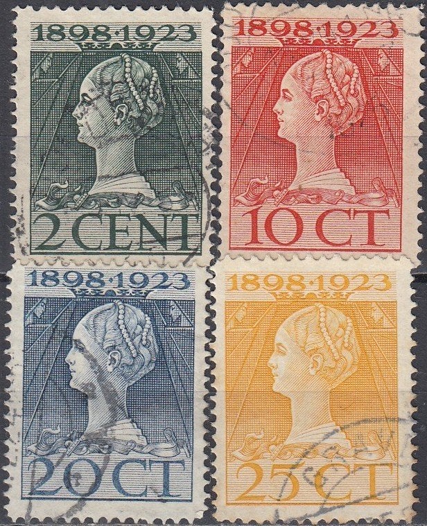 Nederland 1.55.5- 1923- Regeringsjubileum- Lijntanding L- GC, Postzegels en Munten, Verzenden, T/m 1940, Gestempeld
