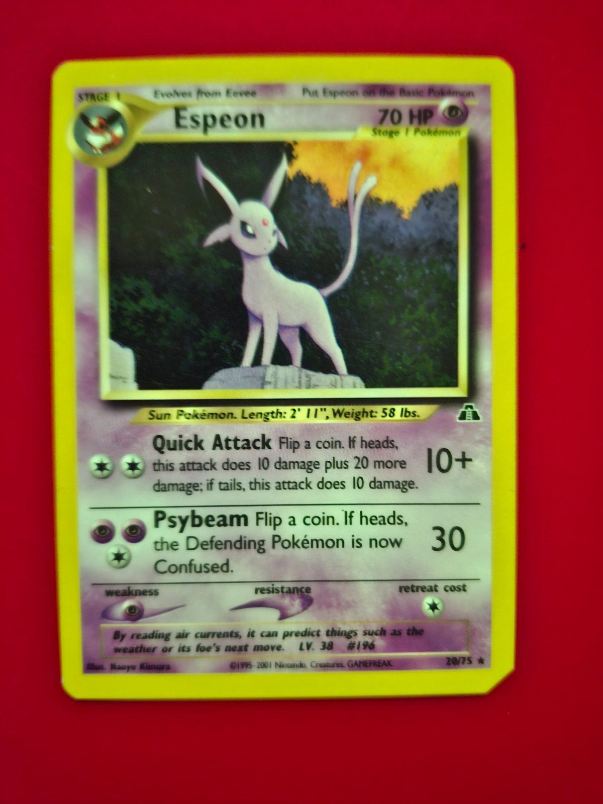 Espeon Error #20 Pokemon Neo Discovery, Hobby en Vrije tijd, Verzamelkaartspellen | Pokémon, Ophalen of Verzenden
