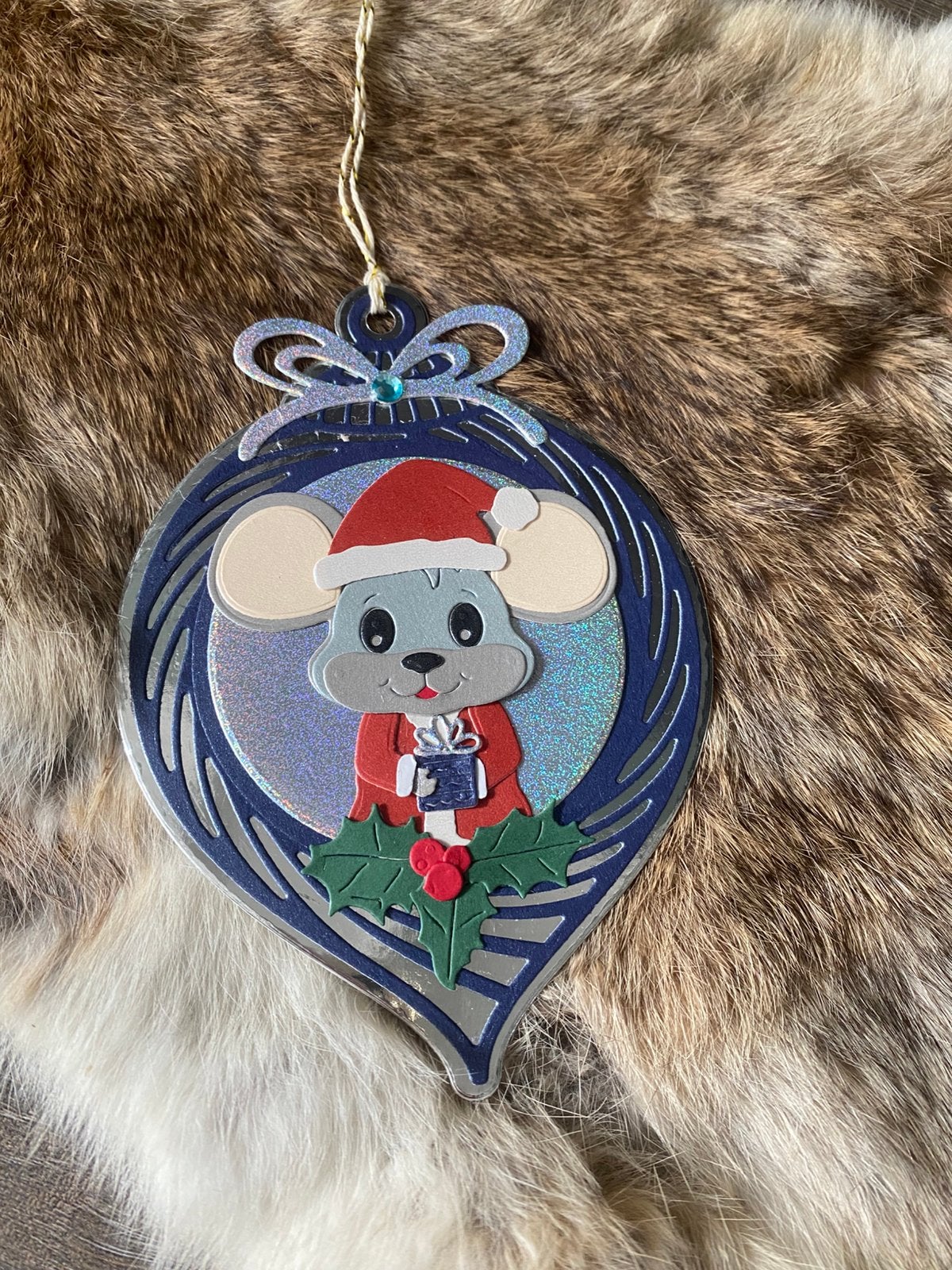 Handgemaakte kerstbal/kerstkaart nr 7, Ophalen of Verzenden, Nieuw