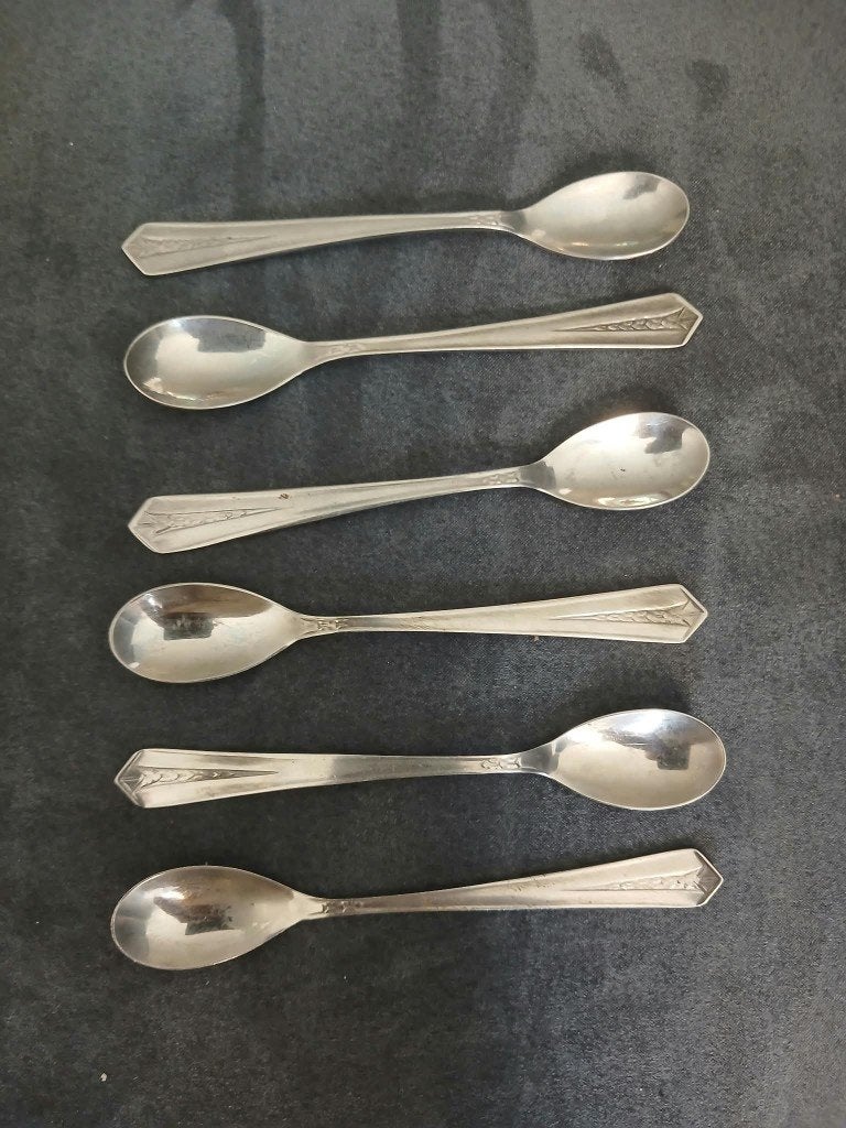 6x Vintage SOLA 7 Graan Mokkalepels, Ophalen of Verzenden