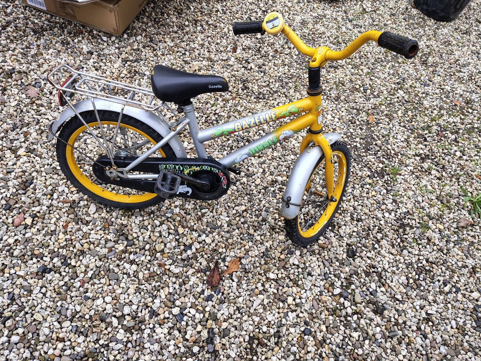 Gazelle kinderfiets 16 inch - Geel/Zilver, Terugtraprem, Ophalen of Verzenden, Gazelle, 16 tot 20 inch