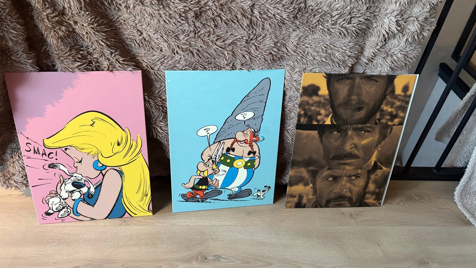 Set van 3 Pop Art/Film Canvas Schilderijen muur decoratie, Ophalen, Rechthoekig Staand, A4 of kleiner, Zo goed als nieuw