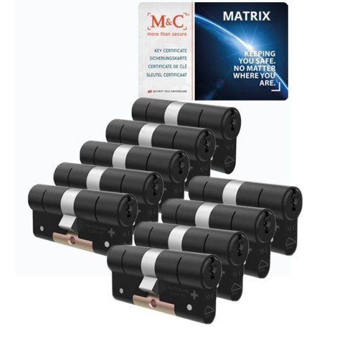 M&C Matrix zwarte cilinder 9x gelijksluitend SKG***, Niet ingevuld, Niet ingevuld, Niet ingevuld