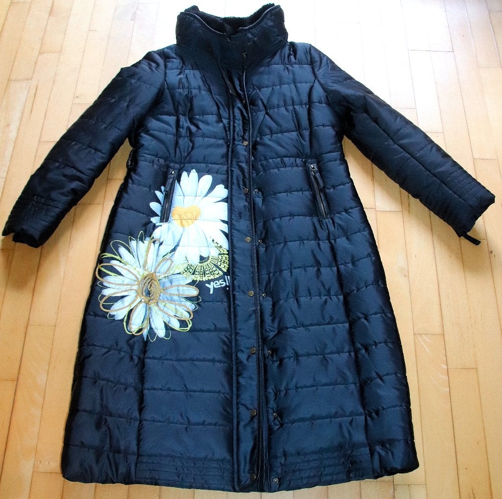 zwarte lange getailleerde Desigual dames winterjas, Zwart, Maat 46/48 (XL) of groter, Nieuw, Ophalen of Verzenden