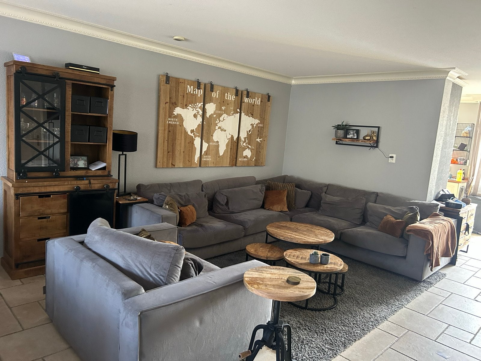 Comfortabele hoekbank met loveseat, Huis en Inrichting, Ophalen, Gebruikt, 100 tot 125 cm, Hoekbank