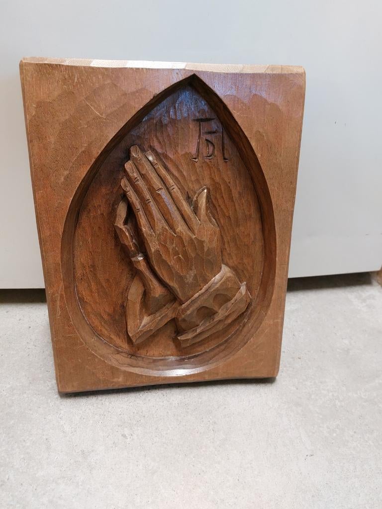 kunstenaar Ernst Thoma praying Biddende Hands hand Gesneden, Antiek en Kunst, Ophalen of Verzenden