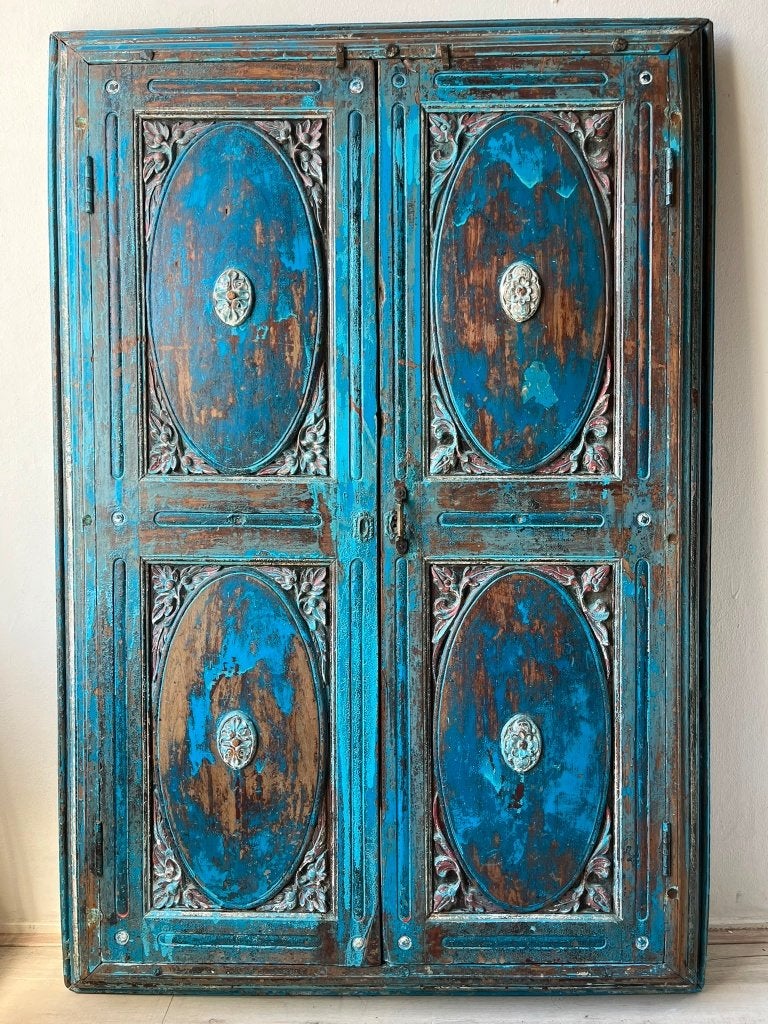 Prachtige Jhakosha Spiegel en Kast uit India, Ophalen, 125 cm of meer, Zo goed als nieuw, 150 tot 200 cm