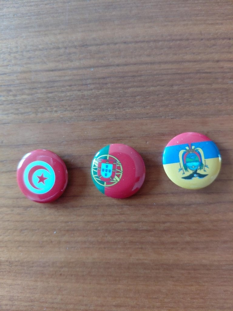 WK buttons.  3 stuks., Dekamarkt, Ophalen of Verzenden