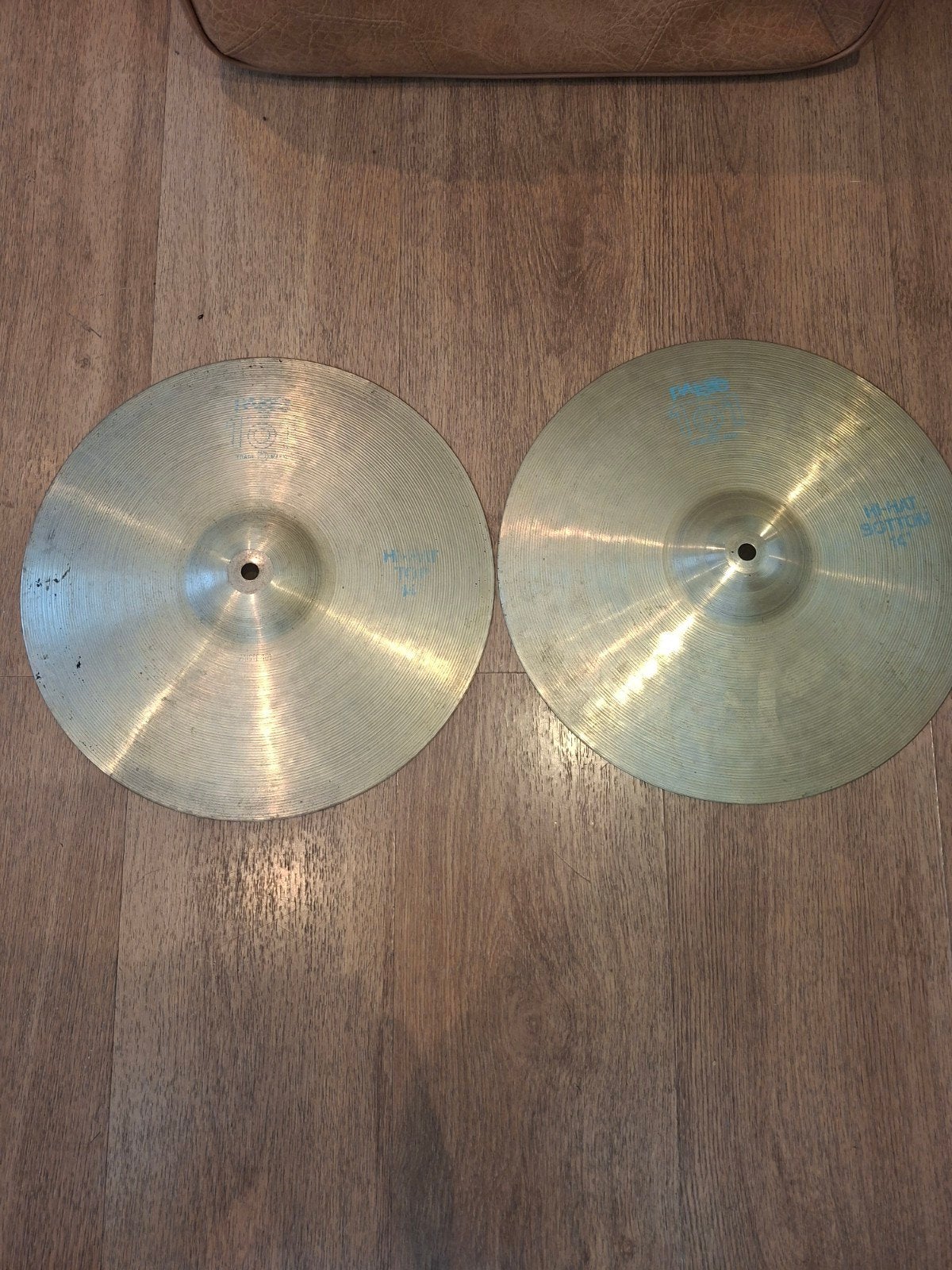Paiste 101 hihat 14" bekken cymbal set voor drumstel, Muziek en Instrumenten, Ophalen of Verzenden, Gebruikt, Drums of Percussie