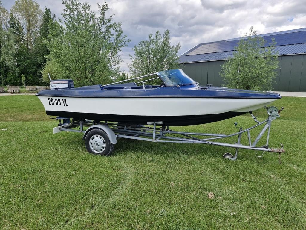Speedboot / motorboot met trailer yamaha 40 pk, Watersport en Boten, Speedboten, Ophalen, Gebruikt, Minder dan 70 pk, 3 tot 6 meter