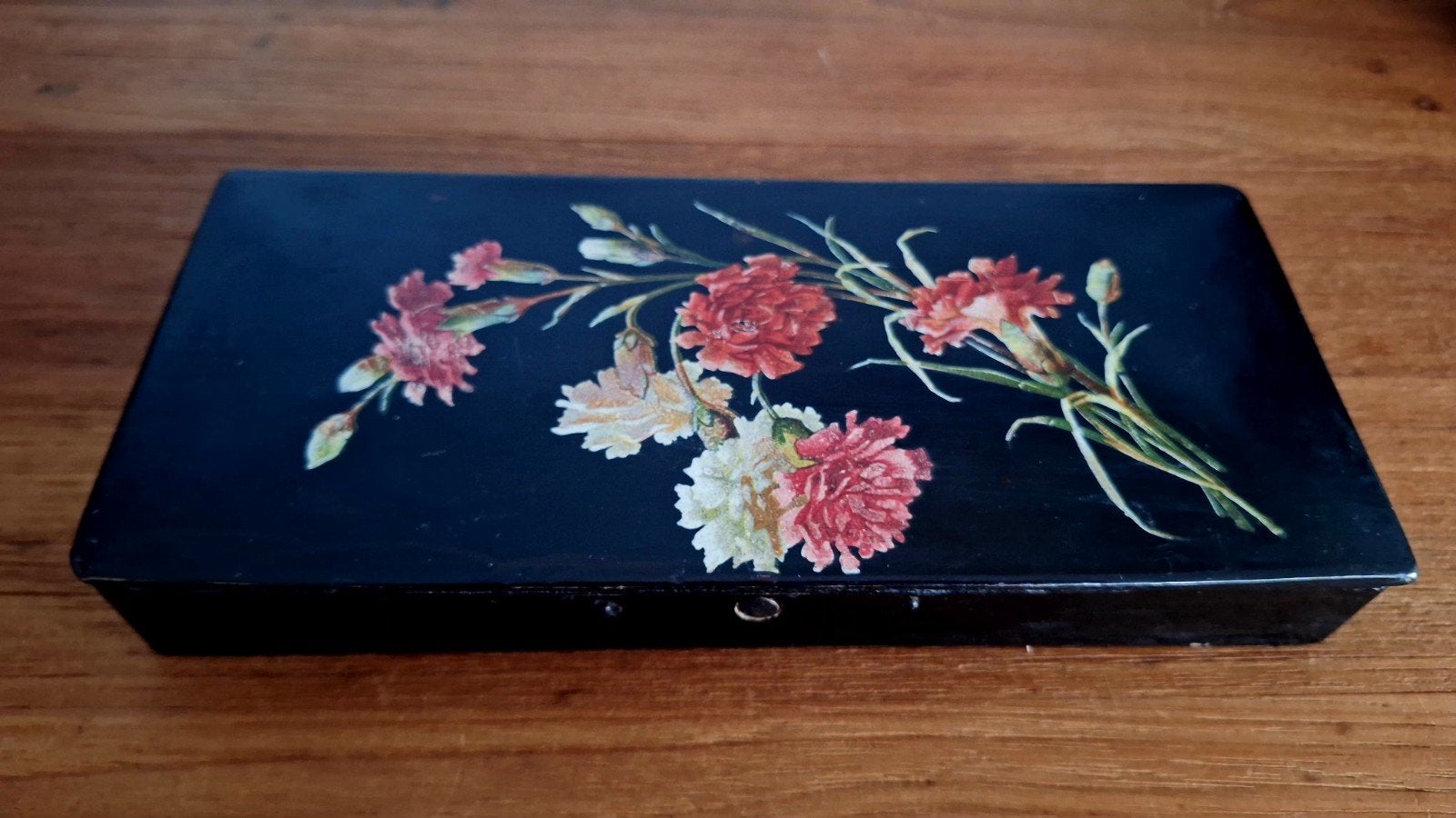 Antieke potlodendoos met Anjers - Zeer Goede Staat, Antiek en Kunst, Ophalen of Verzenden