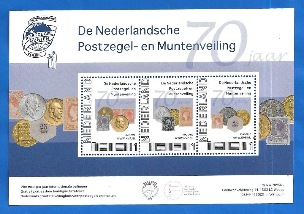 Postzegelvel De Nederlandse Postzegel- en Muntenveiling 2012, Verzenden, Na 1940, Postfris