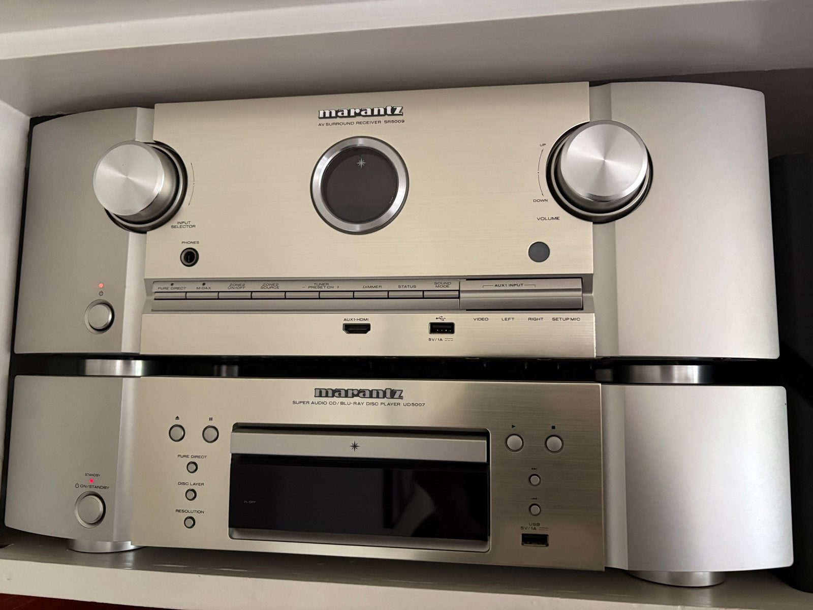 Marantz SR5009 AV Receiver & UD5007 Blu-ray Speler Set, Zo goed als nieuw, 120 watt of meer, Ophalen, Marantz