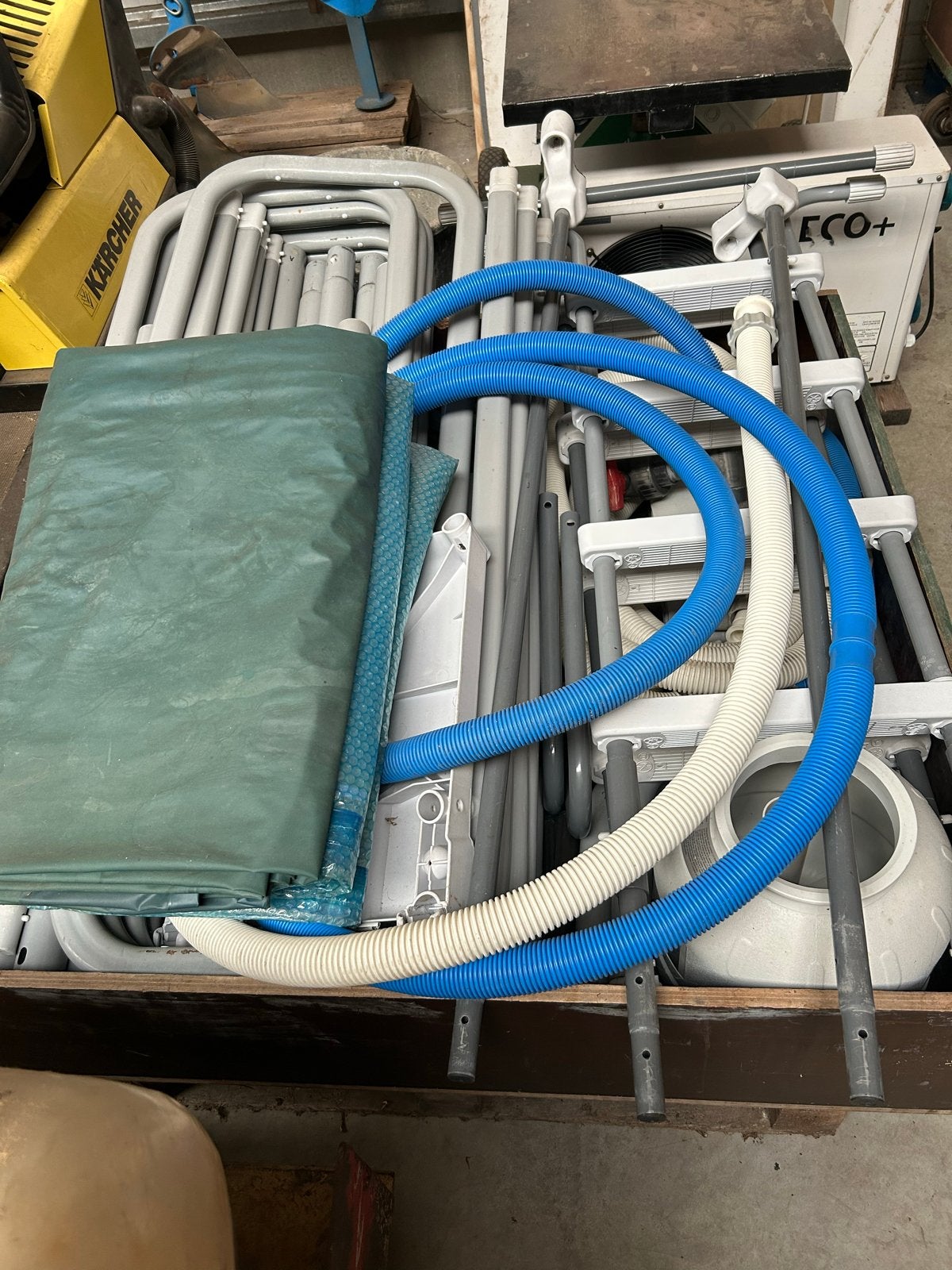 Intex zwembad met warmtepomp, trap en chloor, Gebruikt, 200 tot 300 cm, Rechthoekig, Ophalen