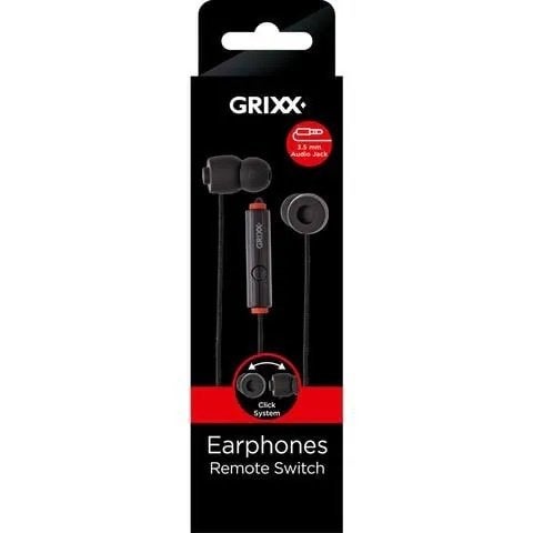 Grixx Headphone In-ear Mic Black 1 stuk, 1 stuk, N, N, Nieuw, Ophalen of Verzenden