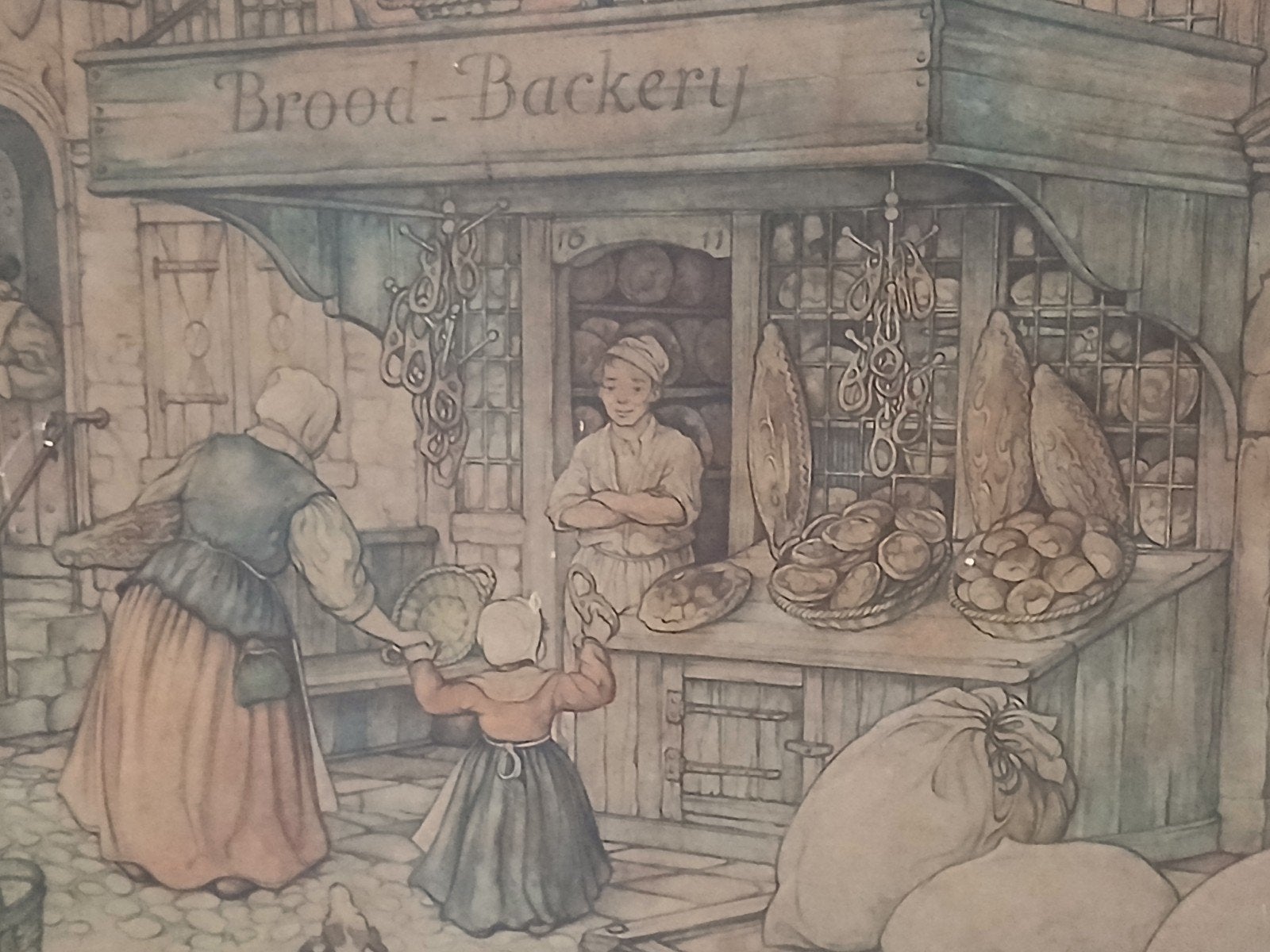 Anton Pieck brood backerij lijstenmakerij Van der Plas, Ophalen