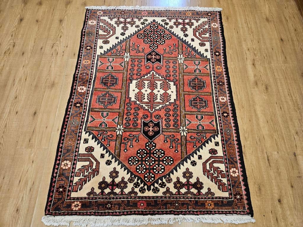 Vintage handgeknoopt perzisch tapijt hamadan 165x116, Info@SlatsAntiek.nl, Tweedehands, 100 tot 150 cm, Ophalen of Verzenden