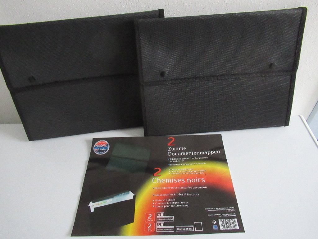 2 zwarte documenten mappen, Diversen, Schrijfwaren, Ophalen, Nieuw