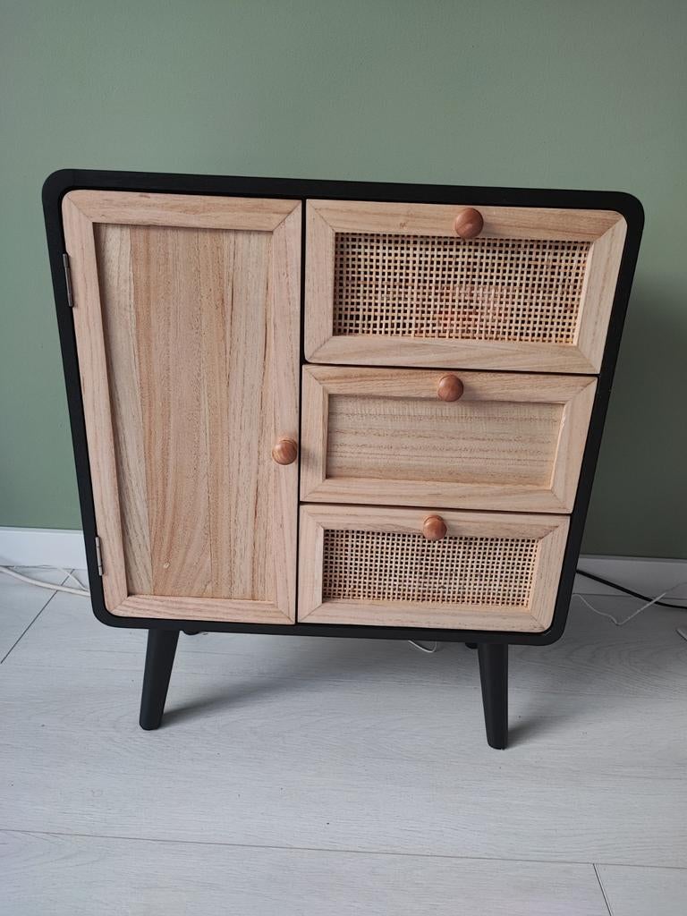 Apart Osaka kastje hout lichtbruin en zwart, Huis en Inrichting, Ophalen, 25 tot 50 cm, 50 tot 100 cm, Minder dan 100 cm