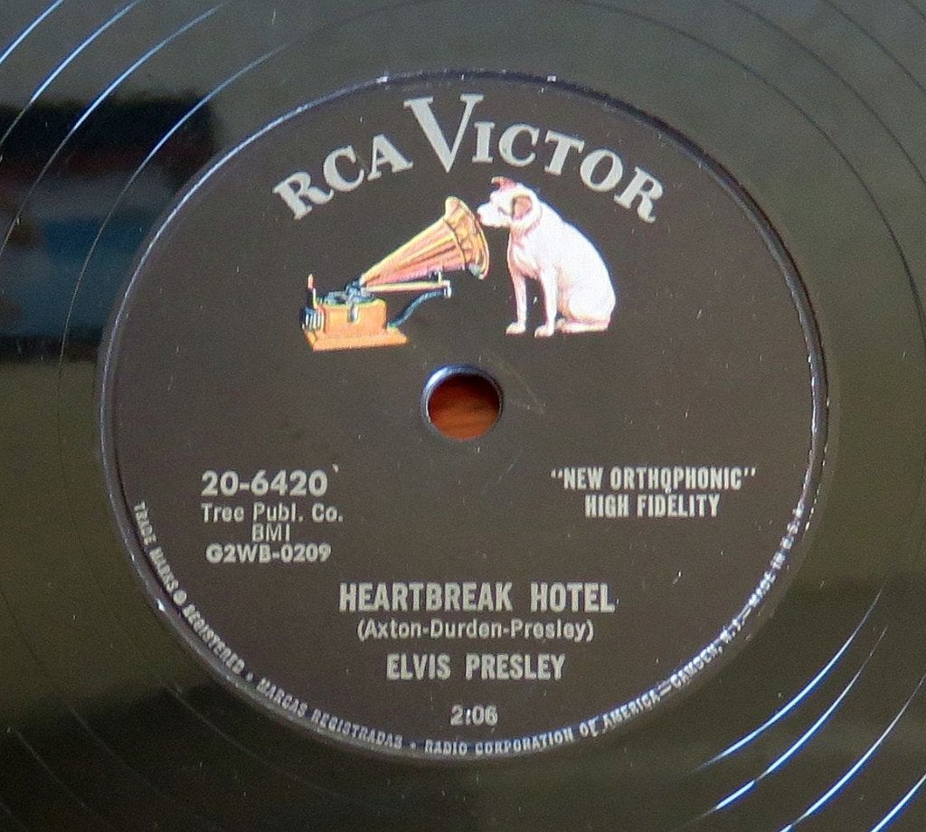 Elvis Presley Heartbreak hotel 78rpm 78 toeren The King 1956, Gebruikt, 10 inch, Ophalen of Verzenden, Overige typen