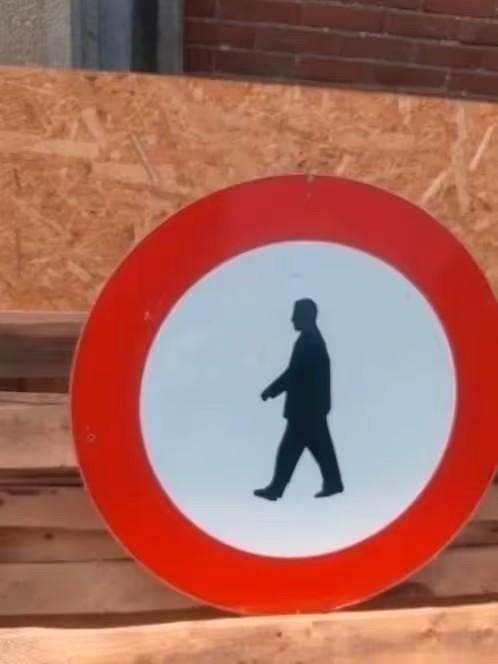 oud Verkeersbord - Verboden toegang voor voetgangers, Ophalen of Verzenden, Gebruikt