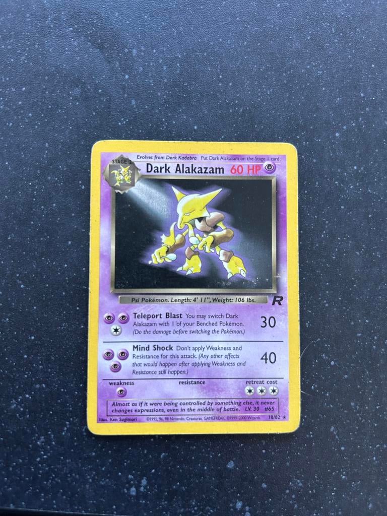 Dark Alakazam 18/82 - Team Rocket Set Pokémon Kaart, Ophalen of Verzenden, Gebruikt, Losse kaart
