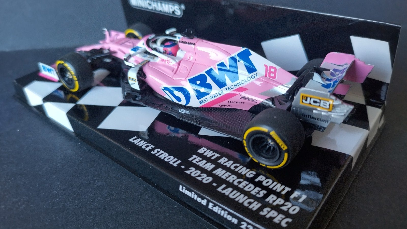 Mercedes Rp20 BWT Racing Stroll Launch 1:43 Minichamps Pol, Auto, Verzenden, ., Nieuw