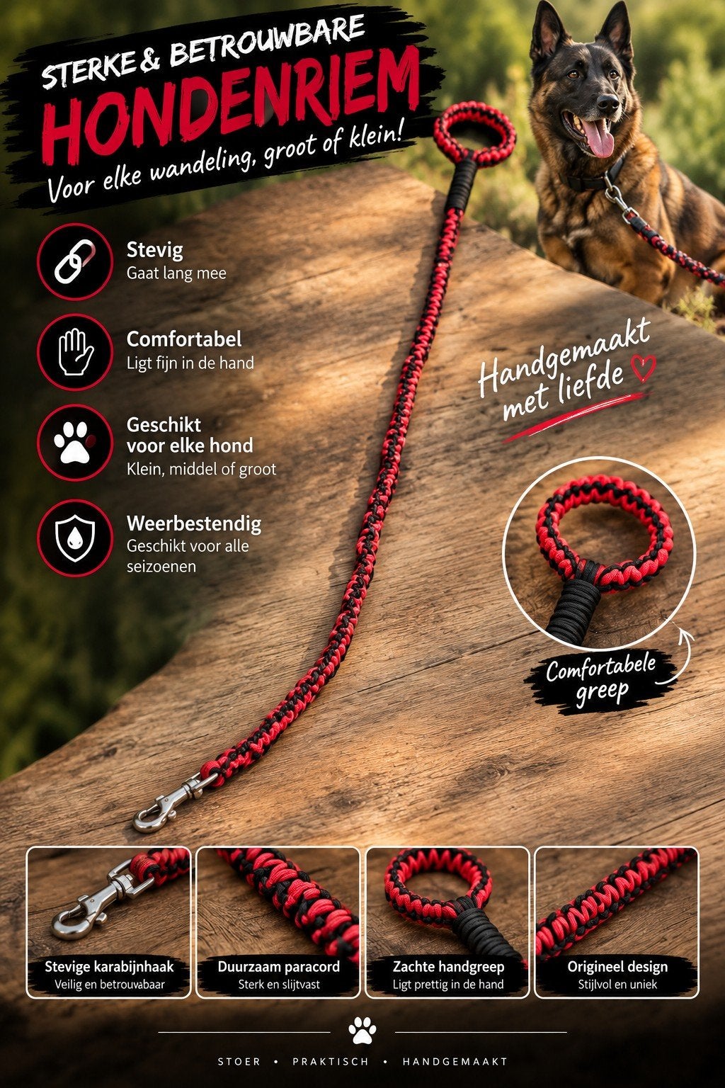 macrame hondenriem verschillende kleuren, Ophalen of Verzenden, Nieuw