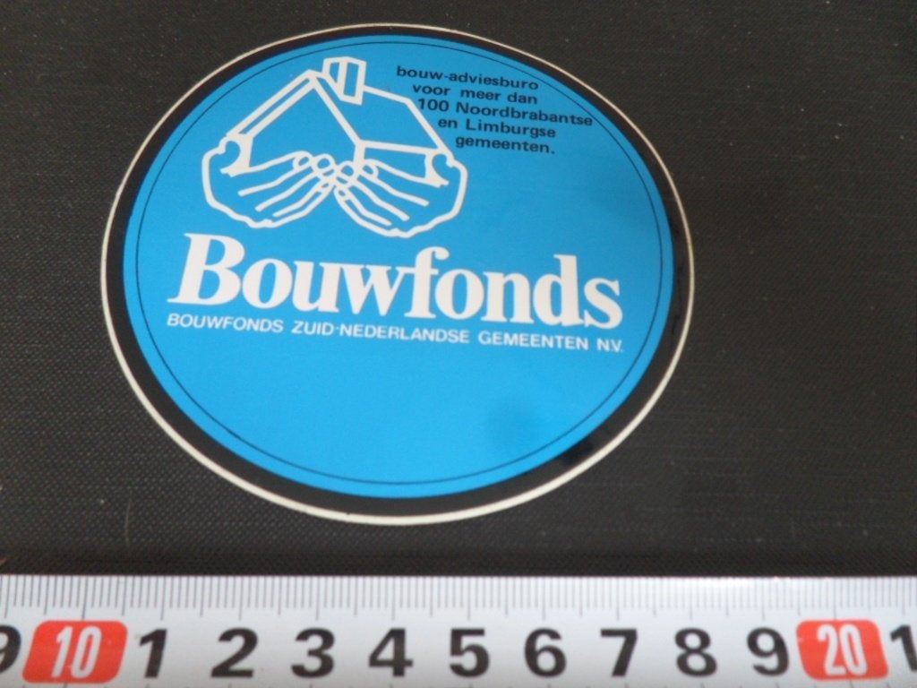 sticker Bouwfonds zuid - Nederlandse gemeenten nv, Ophalen of Verzenden, Zo goed als nieuw